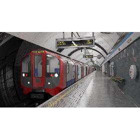 3D London Tube Underground Platform Scene